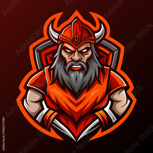 Illustration of a fierce warrior logo for esports representing strength and competitive spirit in gaming culture