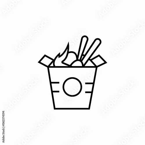 chicken wings bucket icon sign vector