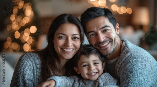Joyful Multi-Ethnic Family Portrait at Home