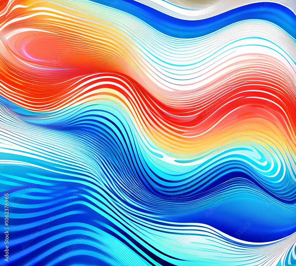 Blue and colorful wavy dynamic motion graphics. light motion shape curve. wavy banner template. background texture, neat cracks, 8k quality. generative ai	