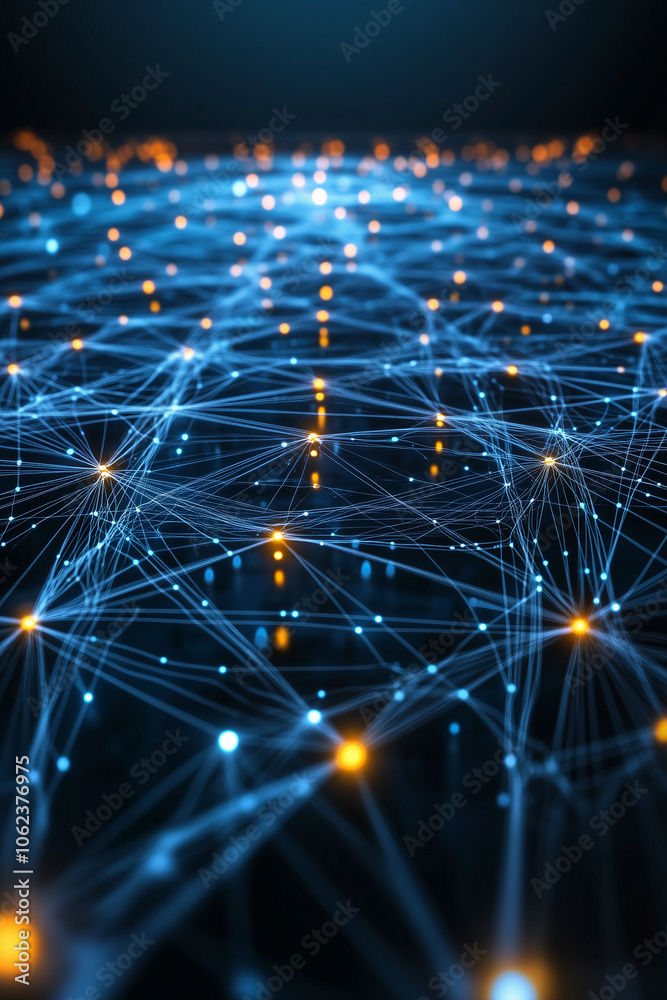 Obraz premium Digital network with connected dots