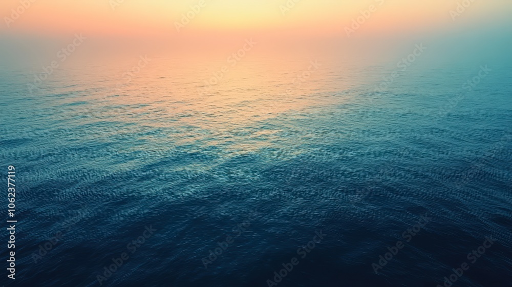 Fototapeta premium Serene Aerial View of Calm Ocean at Sunrise