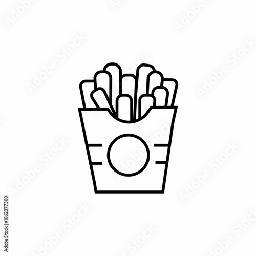 french fries icon sign vector