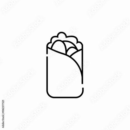 shawarma fast food icon sign vector