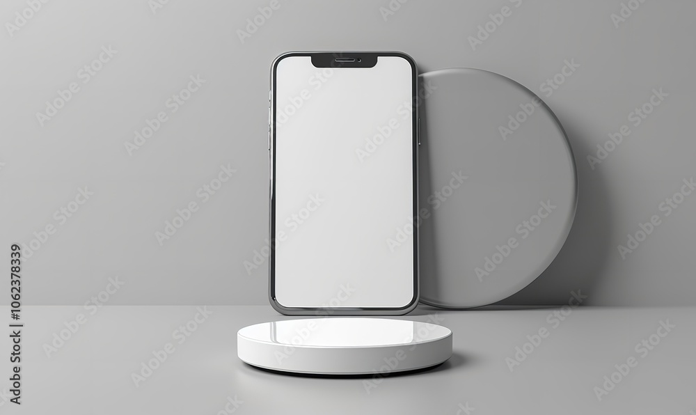 A blank stand and holder for the pop socket on a smartphone for branding. illustration of a 3D render, Generative AI. A blank stand and holder for the pop socket on a smartphone for branding. illustration of a 3D render, Generative AI.