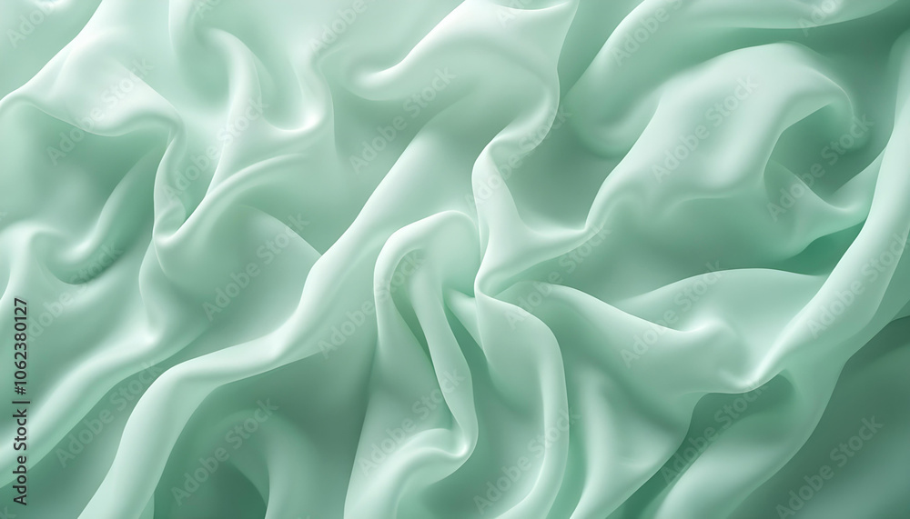 Obraz premium Mint Chiffon Waves Background