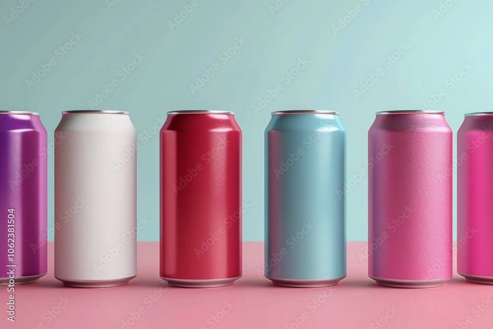 A photorealistic model of empty aluminum cans for branding ideas and design presentations, Generative AI. A photorealistic model of empty aluminum cans for branding ideas and design presentations, Generative AI.