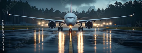 Golden Hour Takeoff

A commercial airplane sits on the runway as the sun sets, casting a golden glow across the wings and reflecting off the asphalt, highlighting a serene and powerful pre-takeoff mom photo