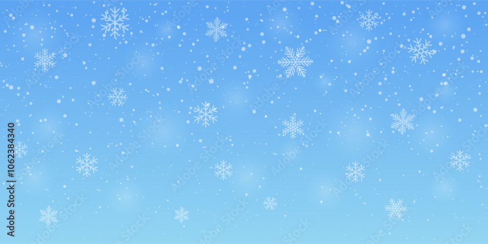 Winter blue background with beautiful snowflakes. Falling snow. Snowfall. Vector illustration. Winter blue background with beautiful snowflakes. Falling snow. Snowfall. Vector illustration.