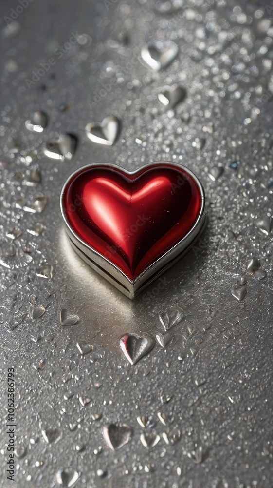 Fototapeta premium heart, love, valentine, symbol, shape, romance, day, valentines, red, decoration, romantic, passion, gift, isolated, celebration, holiday, wedding, sign, object, 3d, concept, winter