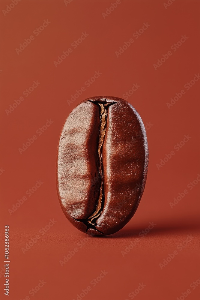 Close-up of coffee bean on brown background Close-up of coffee bean on brown background