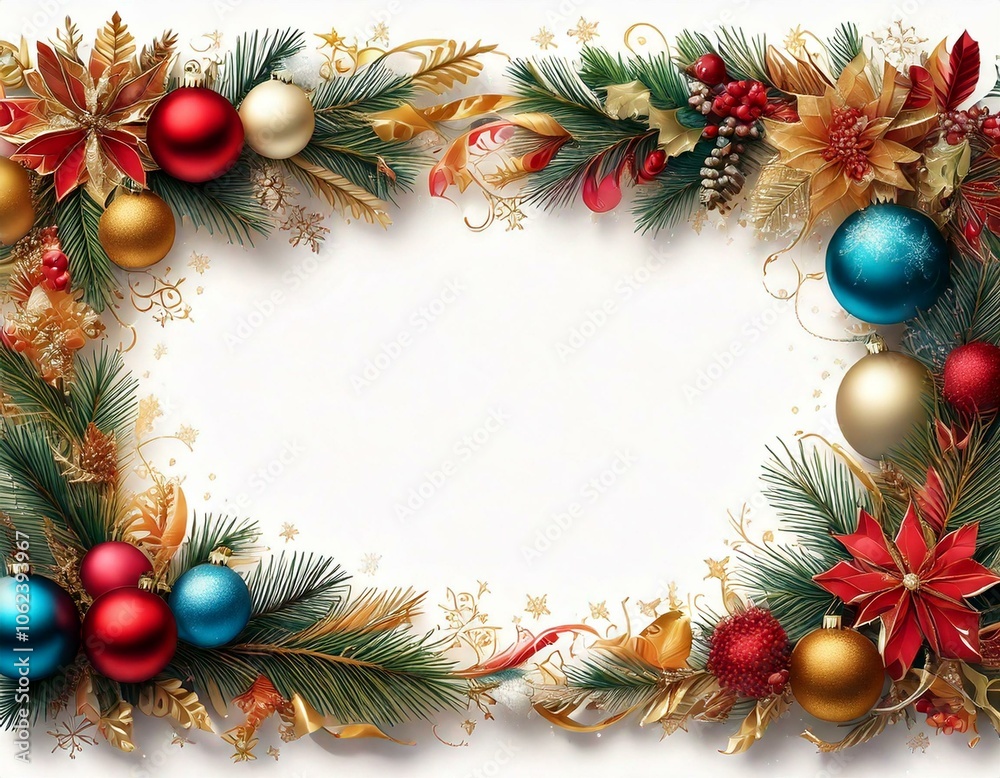 Christmas border on a white background Christmas border on a white background