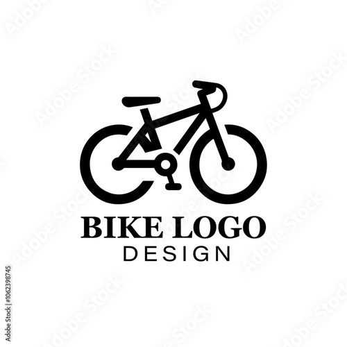  "Minimalistic bike logo design suitable for cycling companies, bike rental services, eco-friendly branding, or active lifestyle businesses in a sleek monochrome style"