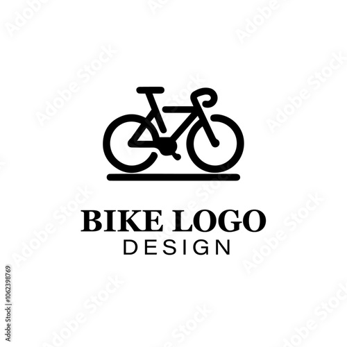  "Minimalistic bike logo design suitable for cycling companies, bike rental services, eco-friendly branding, or active lifestyle businesses in a sleek monochrome style"