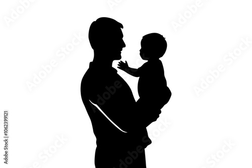 father and baby isolated vector symbol