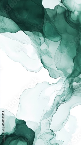 abstract background,green waves like clouds on white backround