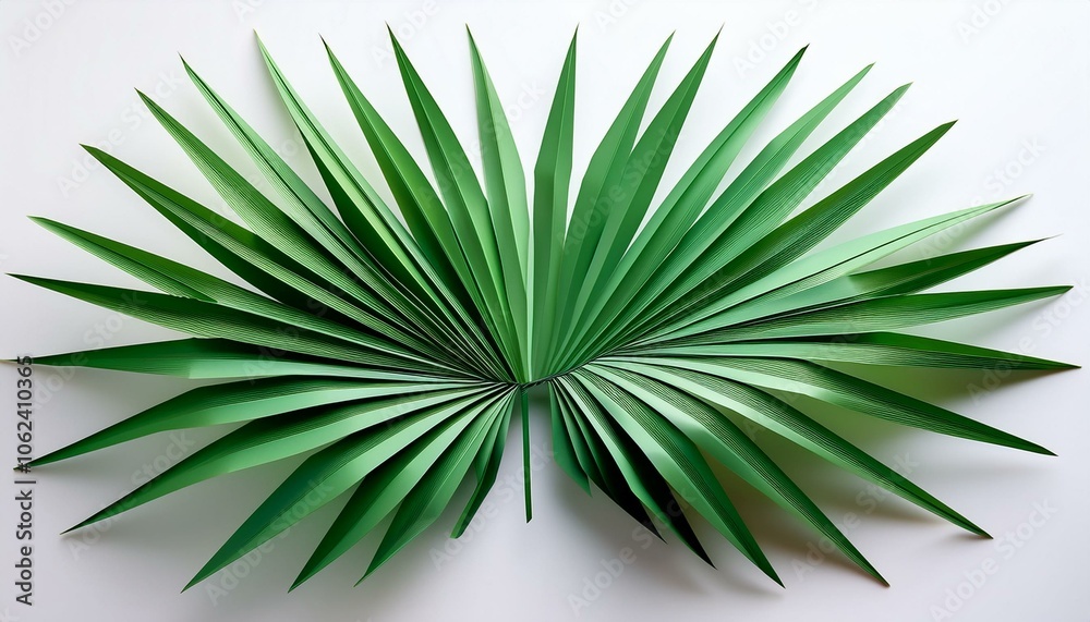 Green palm leaf on white background Green palm leaf on white background