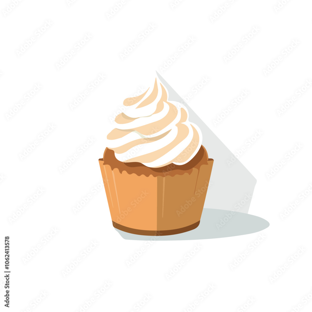 2D flat vector illustration cupcake icon isolated on a white background. 2D flat vector illustration cupcake icon isolated on a white background.