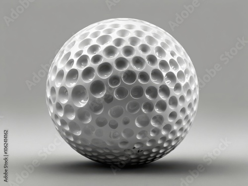 A white golf ball isolated on a white background photo