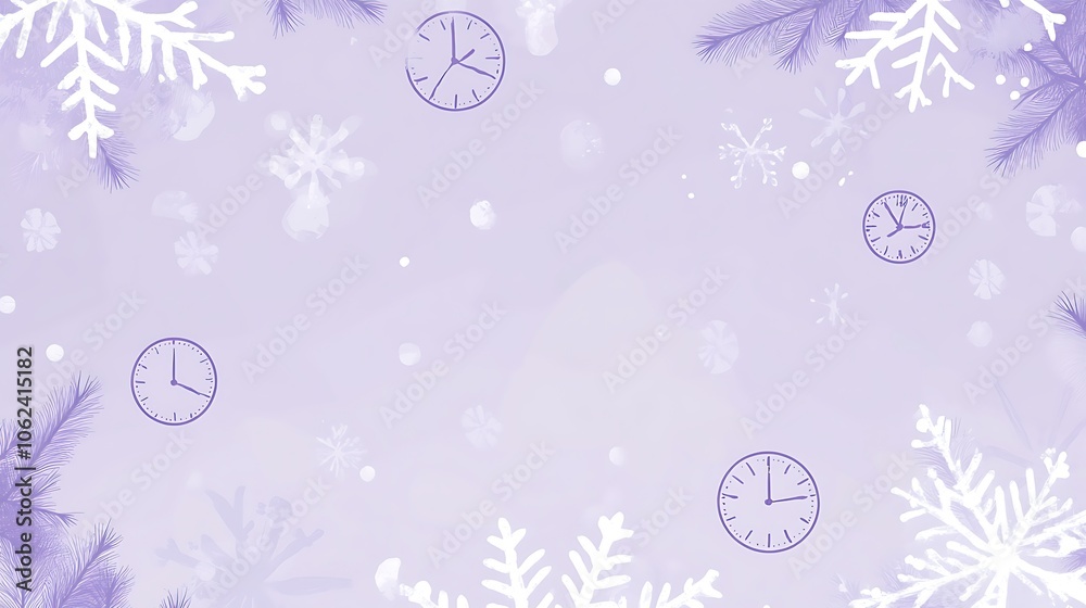 New Year soft lavender background with playful confetti patterns