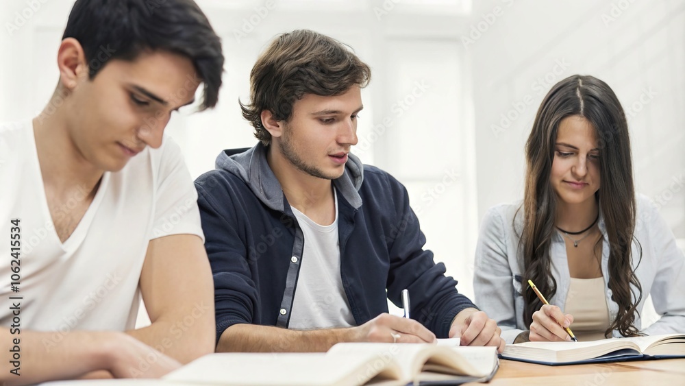 Students Engaged in Deep Study Session Together Students Engaged in Deep Study Session Together
