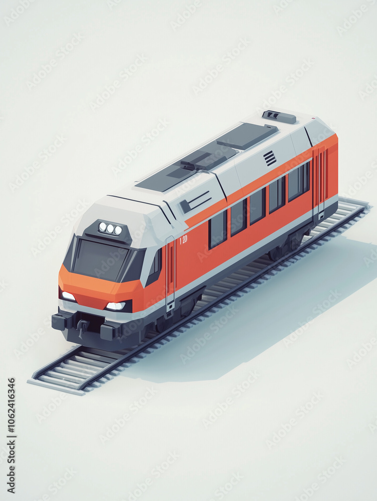 isometric train on white background isometric train on white background