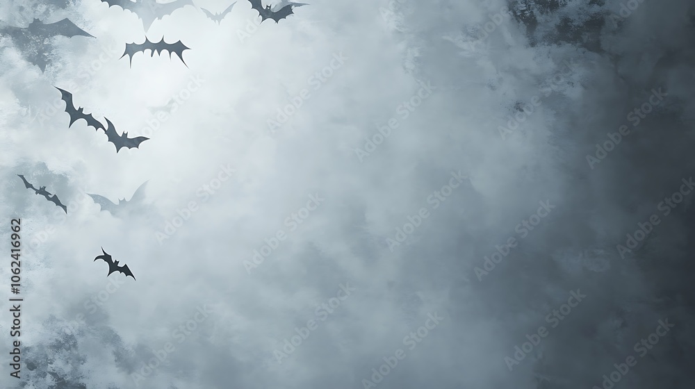 Halloween eerie black background with subtle haunted house silhouettes