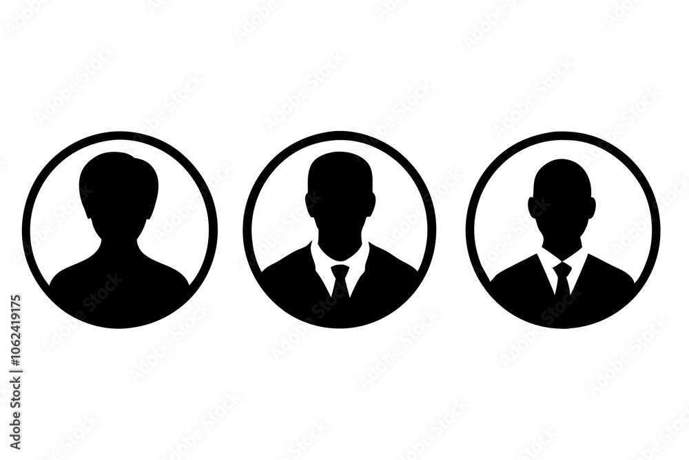 User profile icon set. Profile, people silhouette, person, avatar, sign up button vector collection. User profile icon set. Profile, people silhouette, person, avatar, sign up button vector collection.