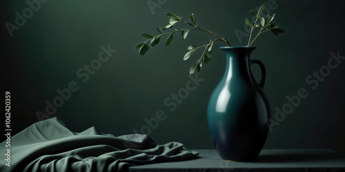 Captivating Ceramic Vessel with Lush Foliage5 photo