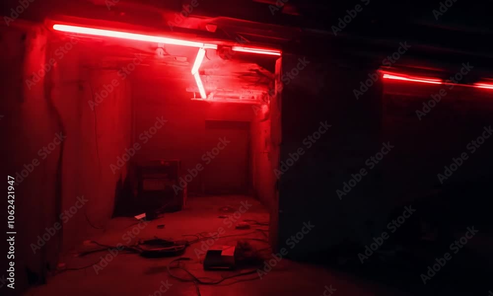 custom made wallpaper toronto digitalRed Neon Lit Basement
