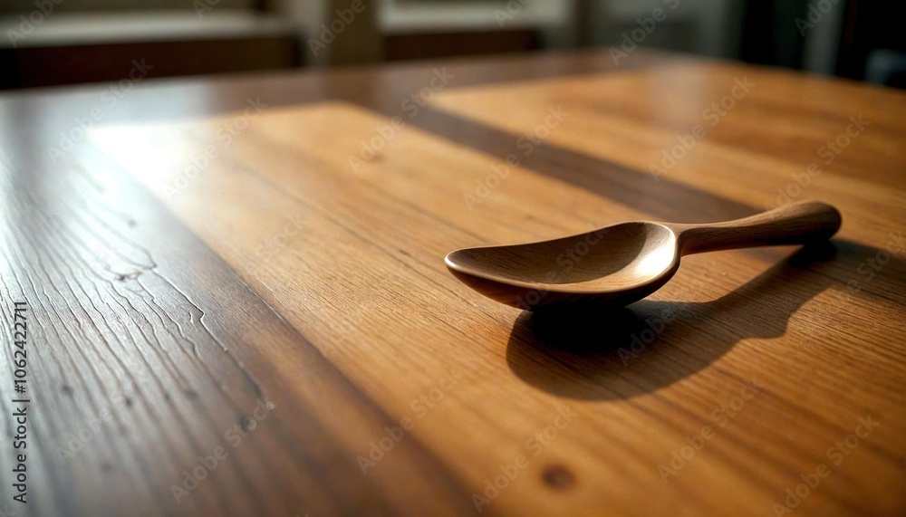 Wooden Dining Table with Ceramic Spoon Wooden Dining Table with Ceramic Spoon