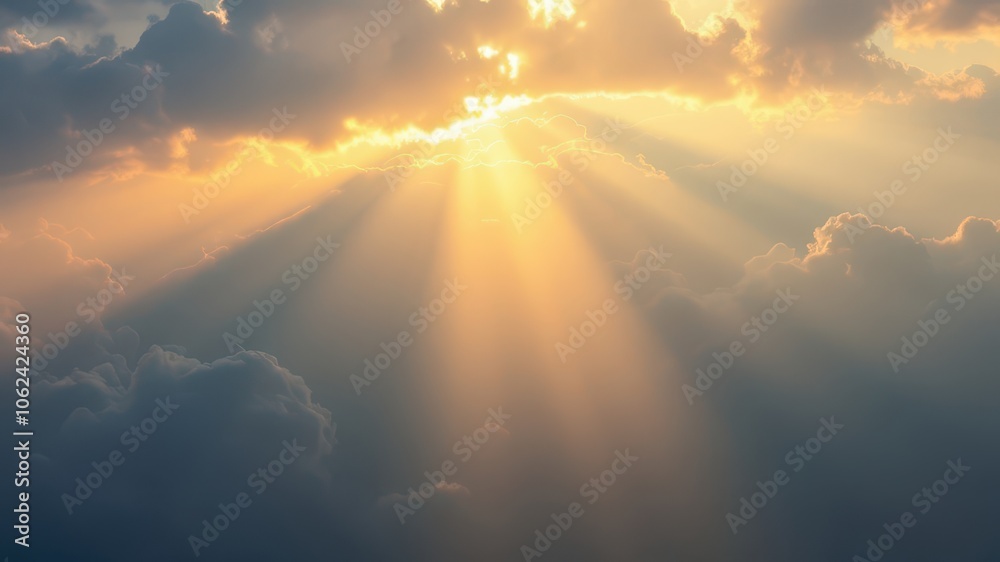 Sky with Sun Rays Background Sky with Sun Rays Background