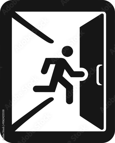 silhouette of an evacuation door icon