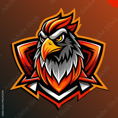 A fierce falcon logo showcasing vibrant colors and a dynamic design, perfect for esports branding and team identity in competitive gaming