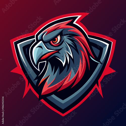 Dynamic falcon emblem showcasing fierce design elements in esports branding for competitive gaming teams