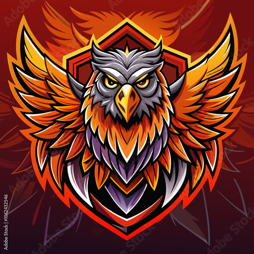 Dynamic griffin logo design featuring vibrant colors suitable for esports branding and team identity in competitive gaming