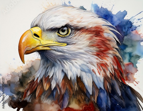 United States eagle Watercolor photo