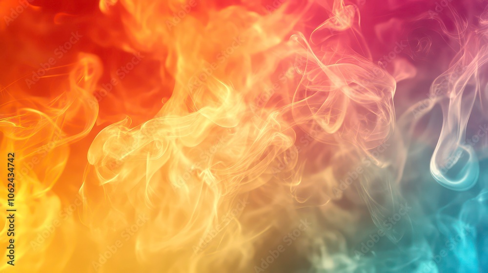 Fototapeta premium Abstract swirling smoke in vibrant colors, creating a dynamic and artistic visual effect.