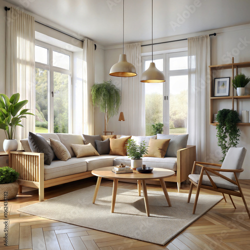 a living room with a velvet sofa