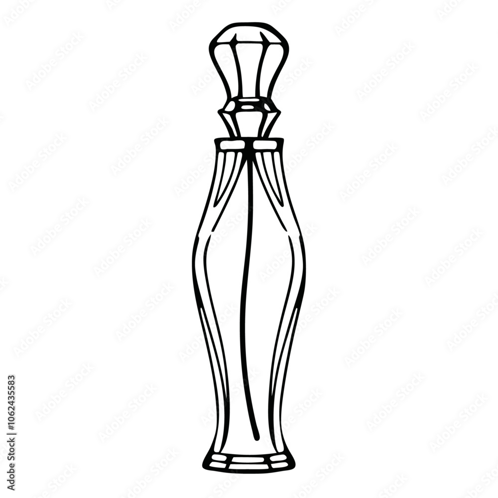 Continuous Line Drawing of a Perfume Bottle Continuous Line Drawing of a Perfume Bottle