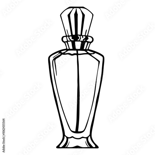 Continuous Line Drawing of a Perfume Bottle