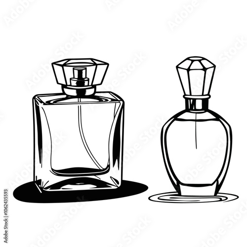 Continuous Line Drawing of a Perfume Bottle