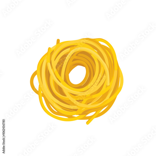 2D flat vector illustration spaghetti icon isolated on a white background.