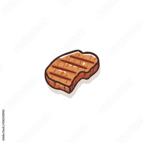 2D flat vector illustration steak icon isolated on a white background.