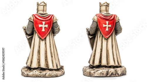 Detailed Knight Figurines Displayed on a Transparent Background Generative AI photo