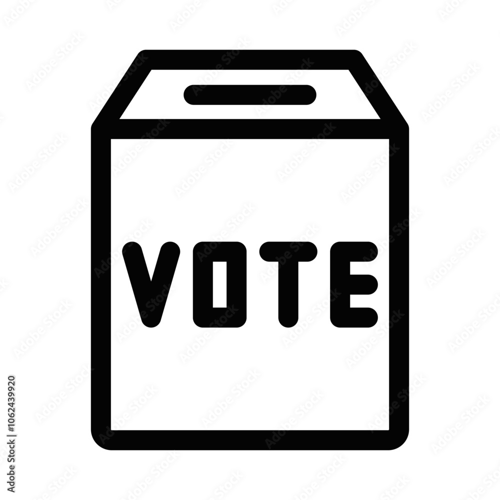 Outline of a ballot box with the word Outline of a ballot box with the word