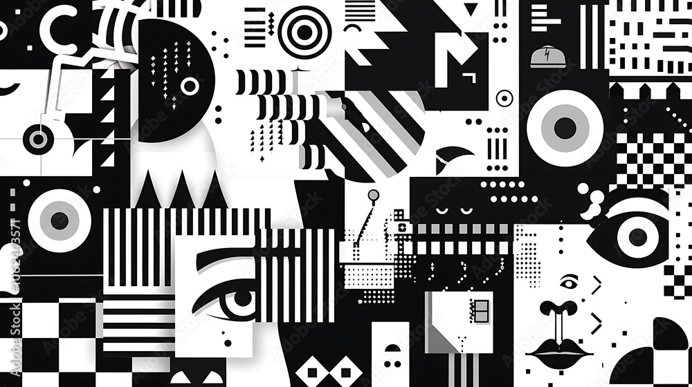 Symmetrical Modern Vector Patterns with Overlapping Geometry Symmetrical Modern Vector Patterns with Overlapping Geometry