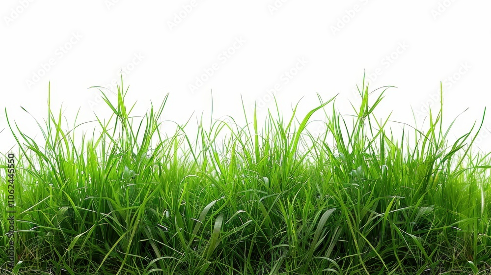 Rich green grassland, isolated on a clean white background. A perfect symbol of nature's simplicity Rich green grassland, isolated on a clean white background. A perfect symbol of nature's simplicity