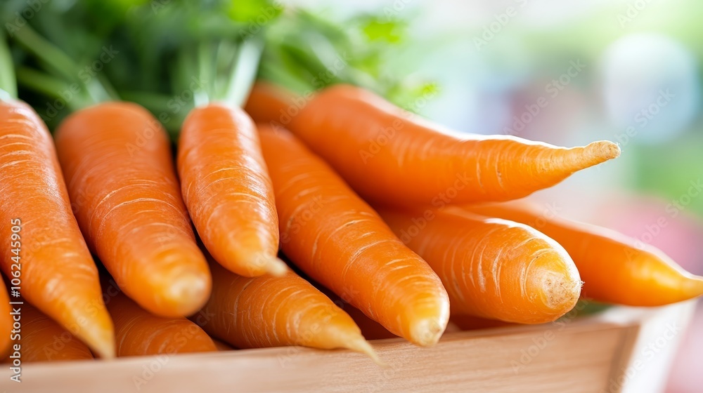 A bunch of carrots sitting in a wooden box A bunch of carrots sitting in a wooden box