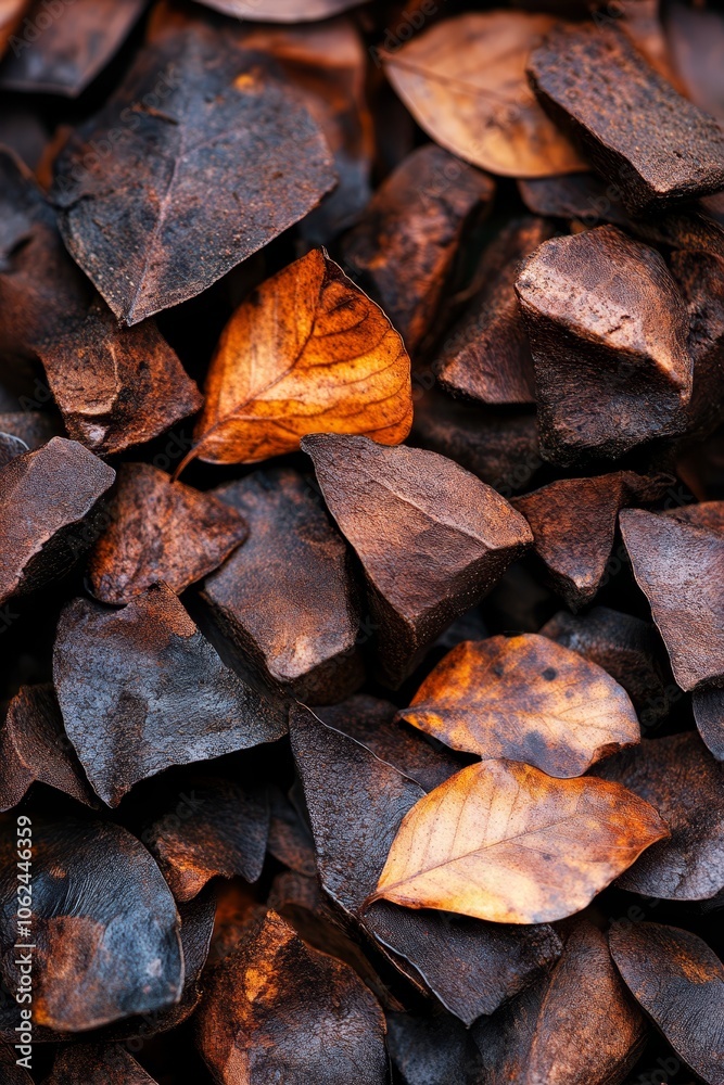 A pile of brown leaves laying on top of each other A pile of brown leaves laying on top of each other